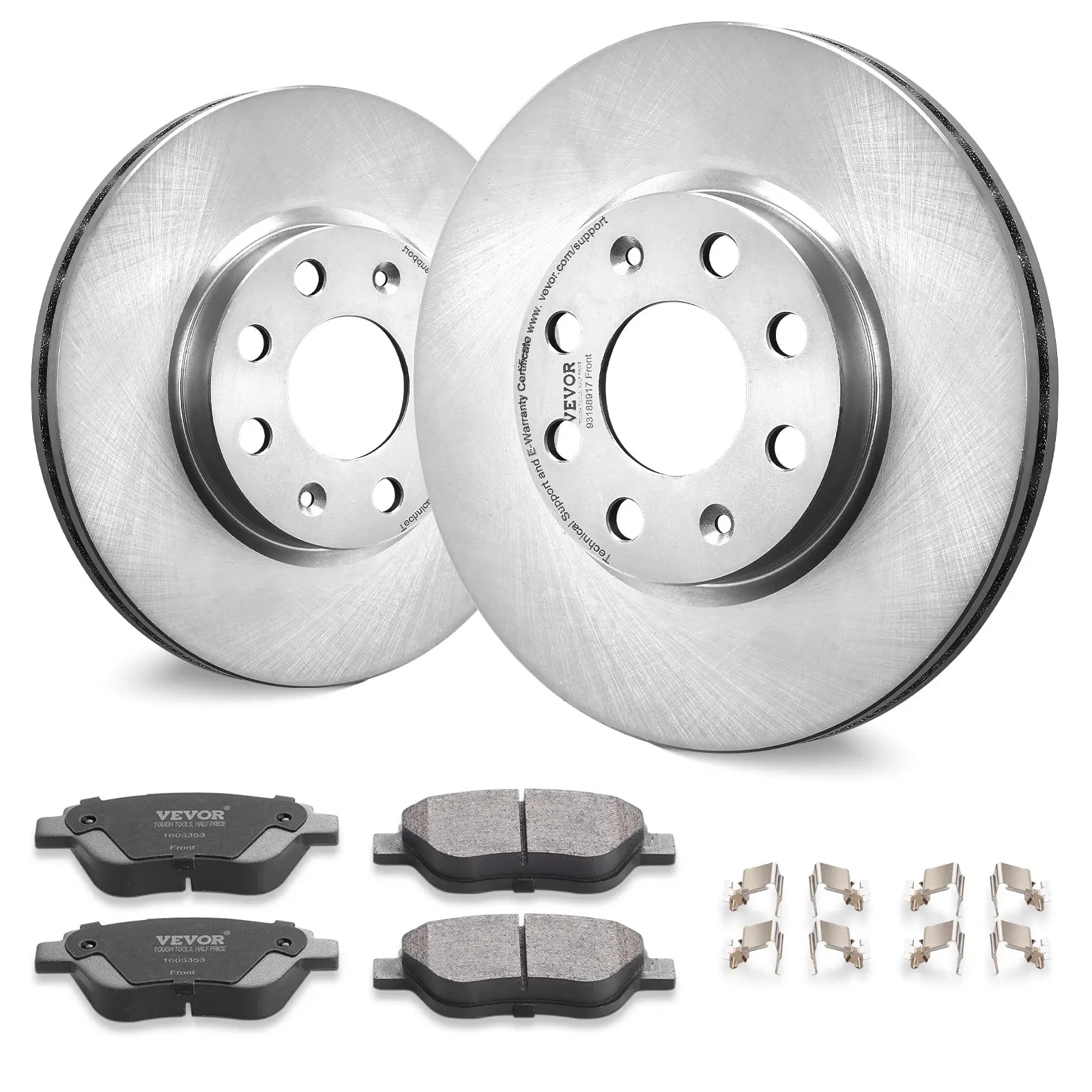 【DealsForYouDays】VEVOR Front Brake Kit for Vauxhall Adam(M13), Corsa D (S07), Corsa D Box/Hatchback (S07), Brake Rotors Ceramic Brake Pads Replacement Kit, 257mm Front Rotors