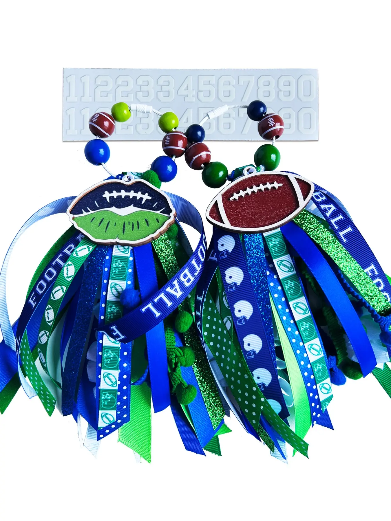 2-Pack Football bag charms,tote bags handbags charms,Trendy bag charms,Fashion bag charms,sports Keyrings,tassel Charms,football mum,purse charms,charms for purses,Made player numbers 0-99,beach hole bag charms for cheer,Football bag accessories