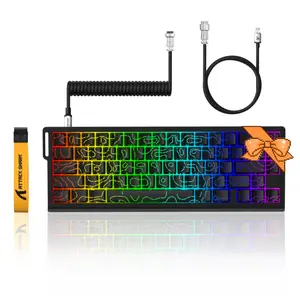 Attack Shark X68 He Magnetic Axis Gaming Keyboard, PC Gaming Keyboard, 8khz Refresh Rate, 0.01mm Fast Trigger, RGB Wired 60% Keyboard, Adjustable Trigger, Coiled Cable