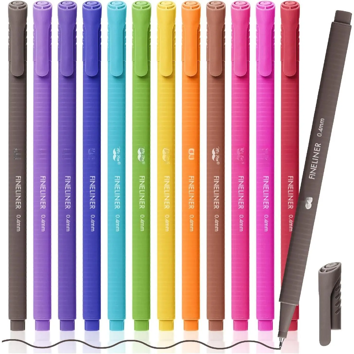 - Colored Fineliner s, 12 Pack, 0.4mm |  Triangular , Smooth Writing s for Journaling, Note-Taking, Coloring, Sketching, Planning & Art Projects