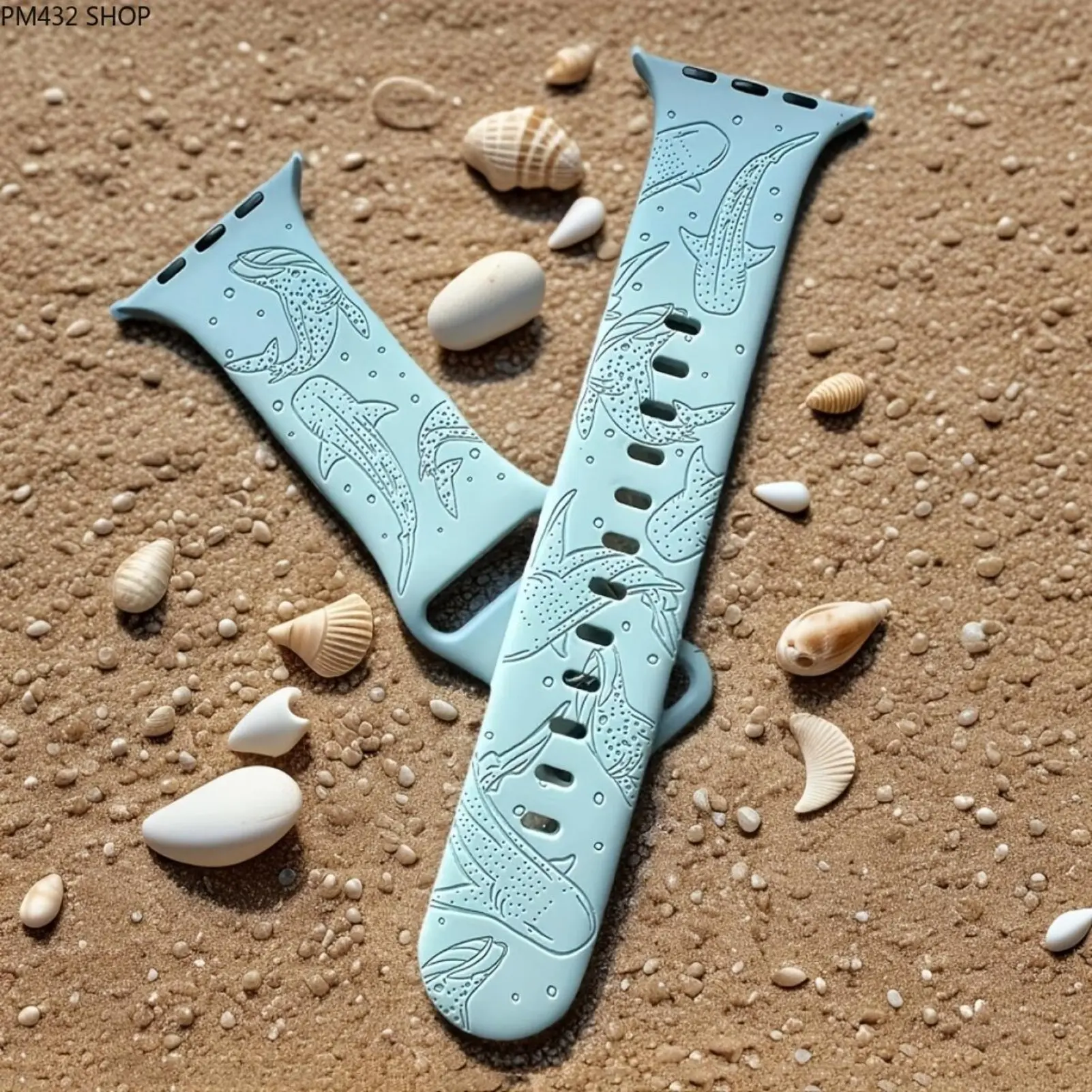 Cute Whale Silicone Watch Band, Engraved Soft Strap, Comfortable Replacement Wristband For Men And Women, Lightweight Waterproof Fashion Watch Accessory