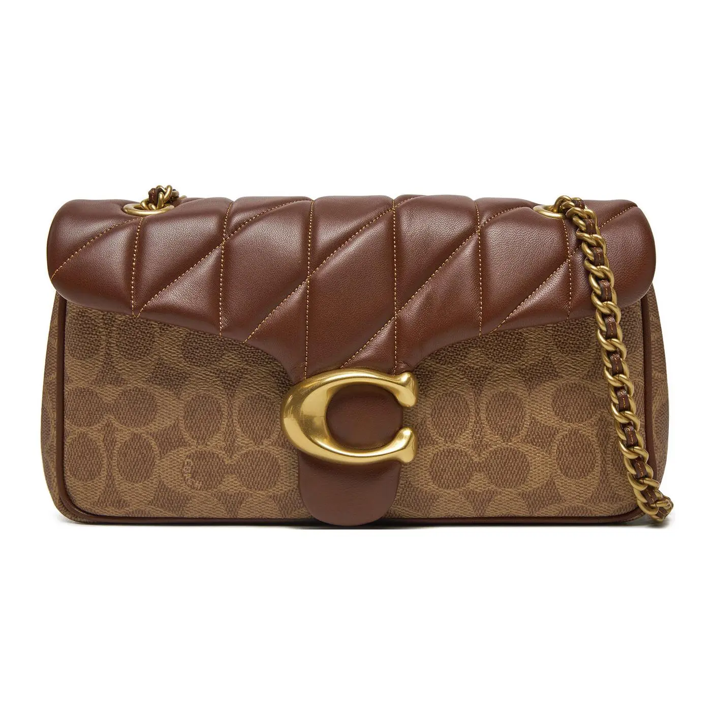 Coach Tabby 26 Leather Crossbody Bag for Women, Medium Size with Gold-Tone Hardware and Magnetic Closure, Brown