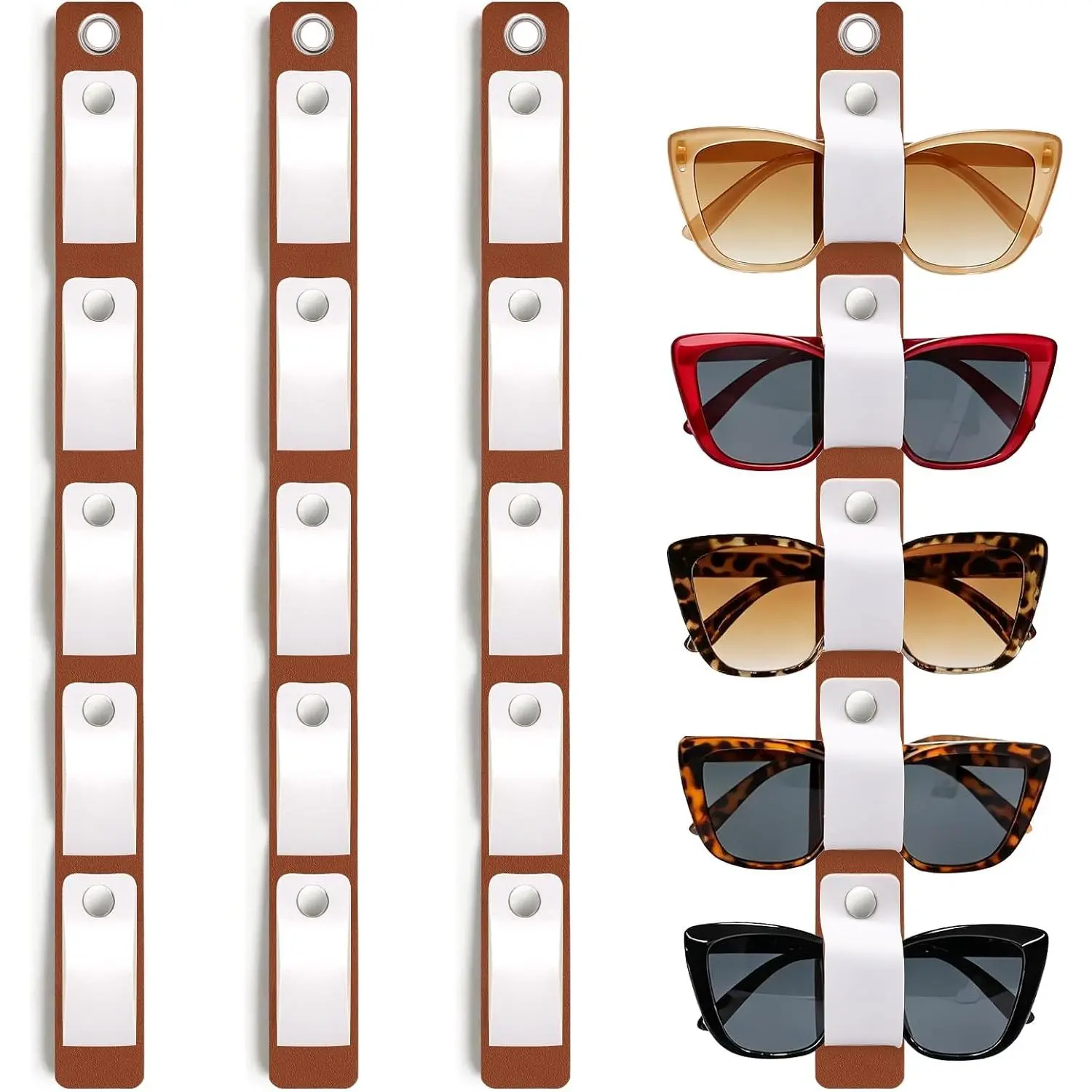 4 count Sunglass Organizer Holder,  Glasses Holder for Wall | Wall-mounted Sunglasses Organizer Holder, Space-saving Design, Easy to Use for Men and Women