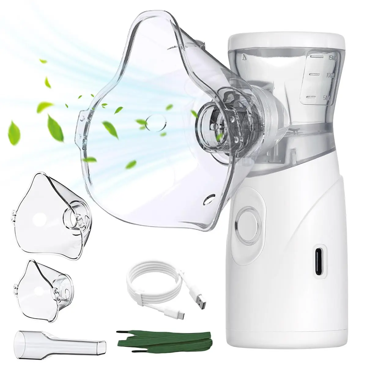 Portable Nebulizer for Adults & Kids, Handheld Mesh Nebulizer, USB Rechargeable Compact Nebulizer Machine with 2 Masks & Mouthpiece for Home, Travel & On-the-Go Use, Home Essentials