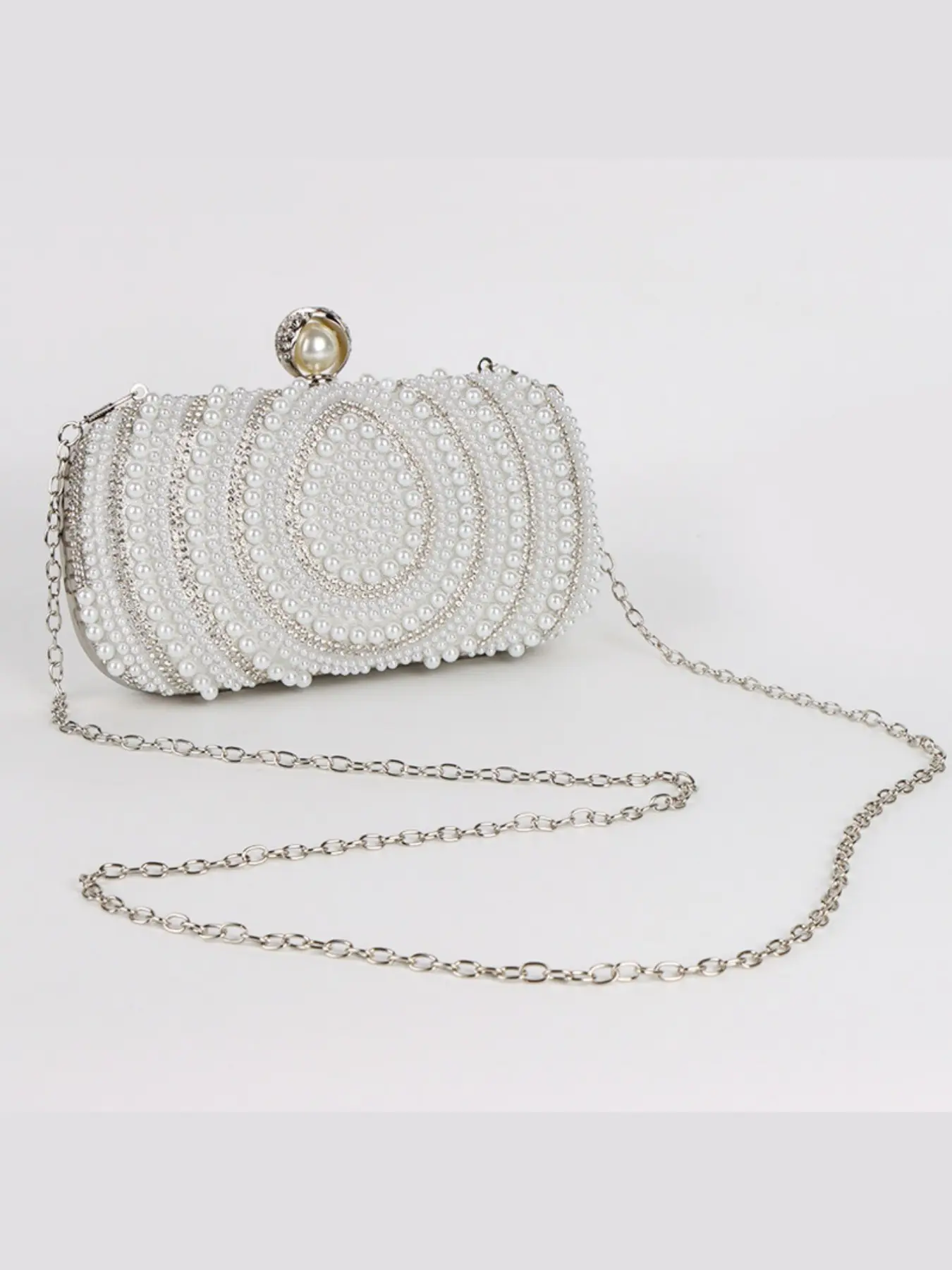 Hot Selling European and American Rhinestone Evening Bag, Luxury Handbag, Elegant Banquet Bag, High-End Pearl Clutch, Glittery Clutch Bag, All Seasons