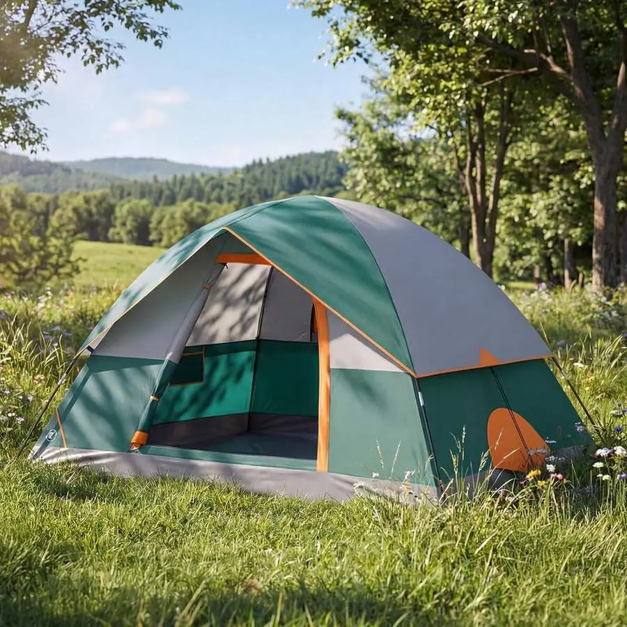 Camping Tent 2/4/6/8 Person,Waterproof Windproof With Rainfly, Multi-Ventilation, Quick Easy Setup, Lightweight Portable With Carry Bag For Family Outdoor Hiking Backpacking