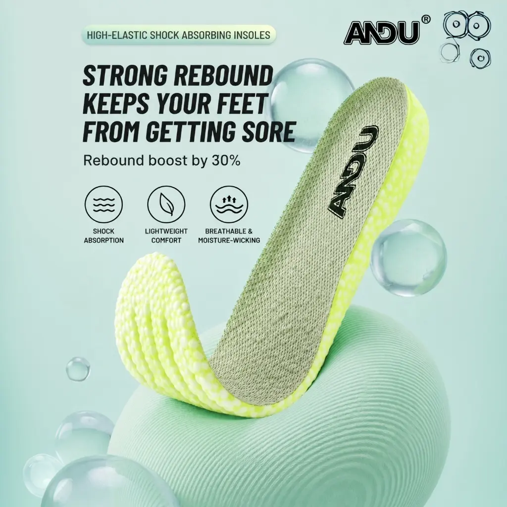 Unisex Sports Shoe Insoles - Odor-Resistant, Sweat-Absorbing, Breathable, Shock-Absorbing Shoe Accessories for Active Use