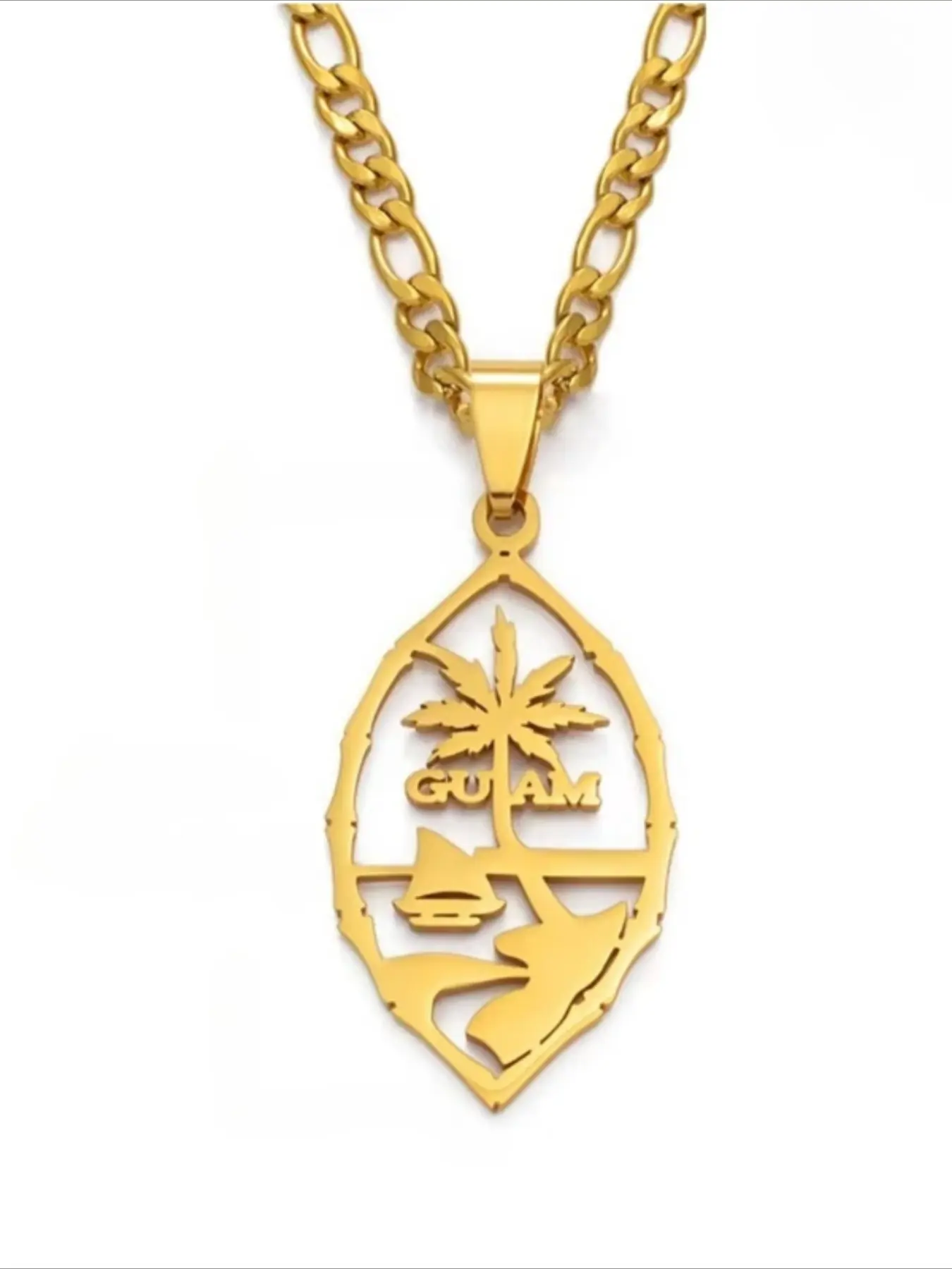 1Piece Guam Pendant Necklaces for Women  Men Hawaiian Coconut Tree Jewelry Chuuk Kiribati Necklace Gift