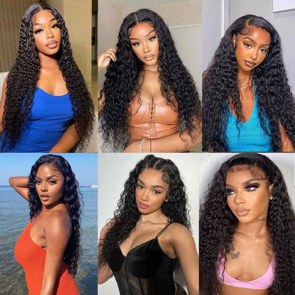 [New In] Ready to Wear 13x6 13x4 Glueless Wigs With Drawstring Deep Wave Pre Cut 13x6 13x4 Transparent Lace Frontal Human Hair Wig For Women 180% Density Beginner Friendly Bling Hair
