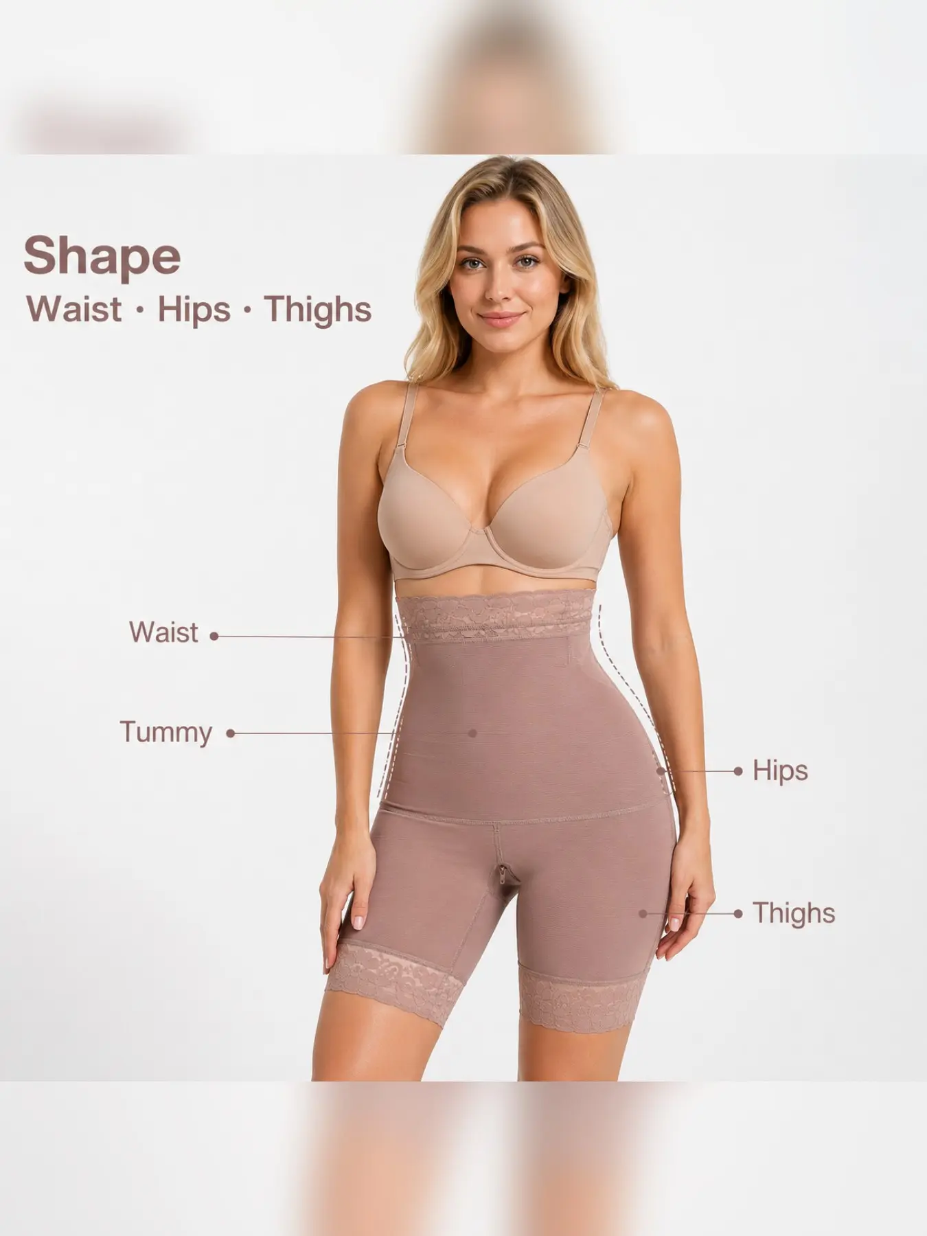 Women’s High Waisted Body Shaper Shorts, Tummy Control Shapewear with Butt Lift, Smooth Thigh Slimmer Under Clothes