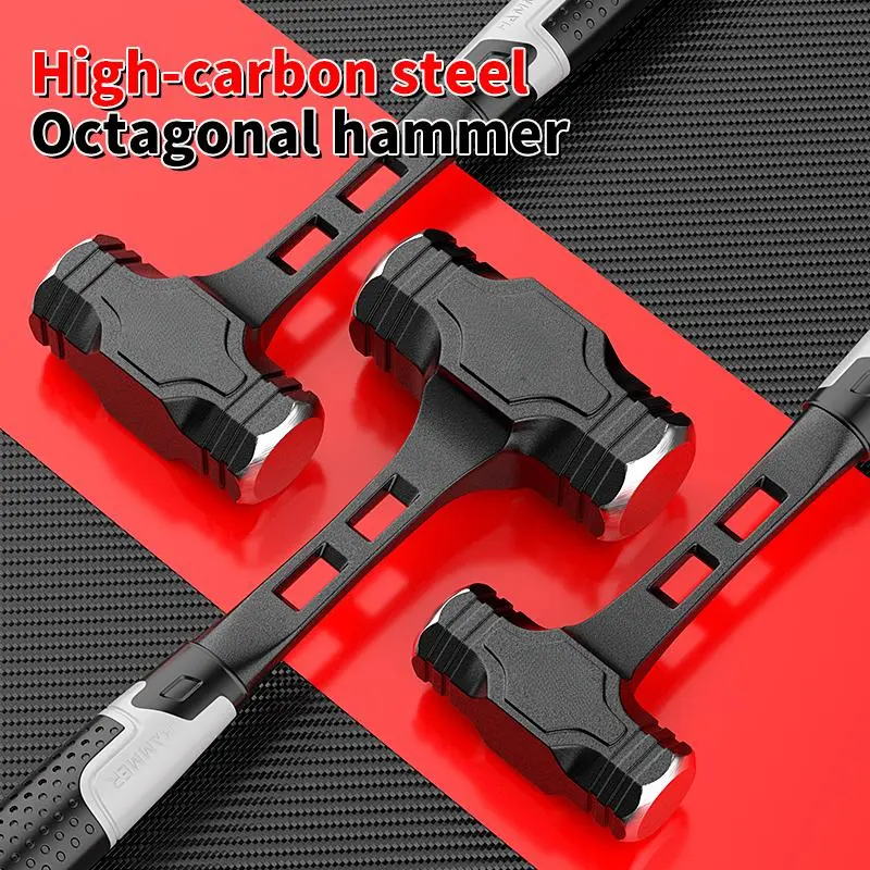 Heavy-Duty Octagonal Hammer - Solid High-Carbon Steel Construction, Non-Slip Handle, Handheld Hand Tool for Home Improvement, Carpentry, Ideal Gift, Hand Tools