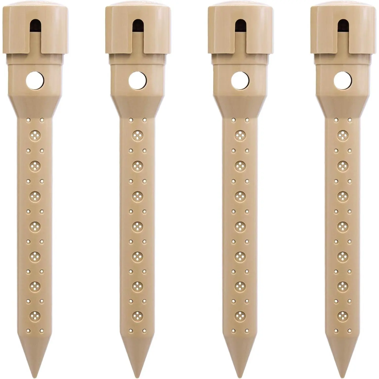 8 in. DEEP DRIP Garden Watering Stake (4 Pack) (Tan) | UV-Protected ABS Plastic Deep Root Irrigation Spike for Flowers, Fruits, Vegetables, Potted Plants