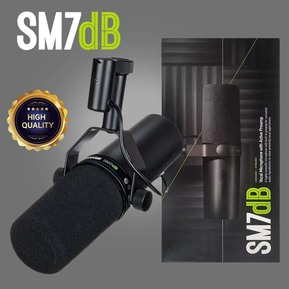 SM7dB Wired Professional Dynamic Audio Microphone with Built-in Preamp, High Gain, Low Noise – Audio Live Podcast Equipment for Recording, Live Streaming, Birthday, Wedding, Casual Use