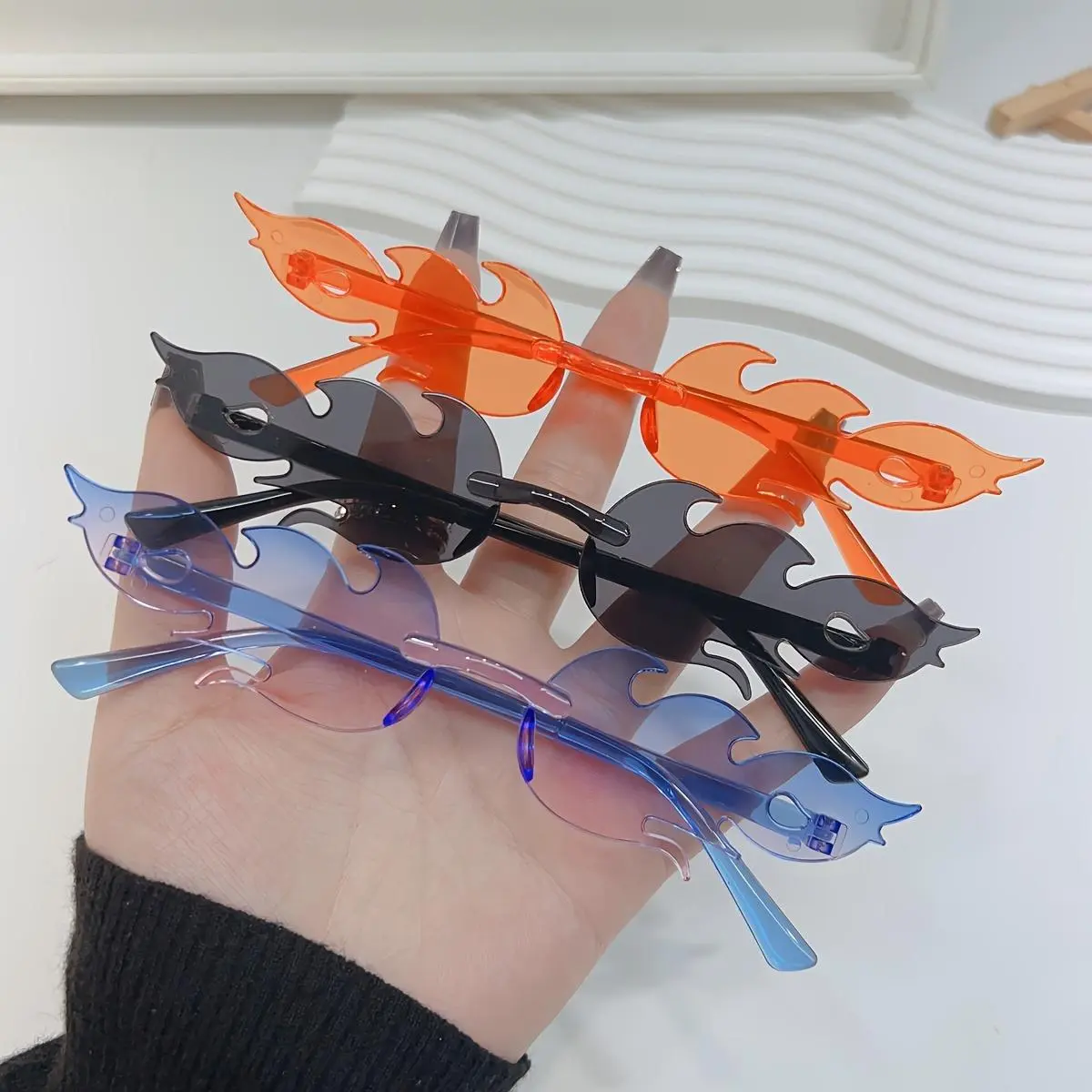 1pc Unisex Flame Design Glasses Party Eyewear Decoration