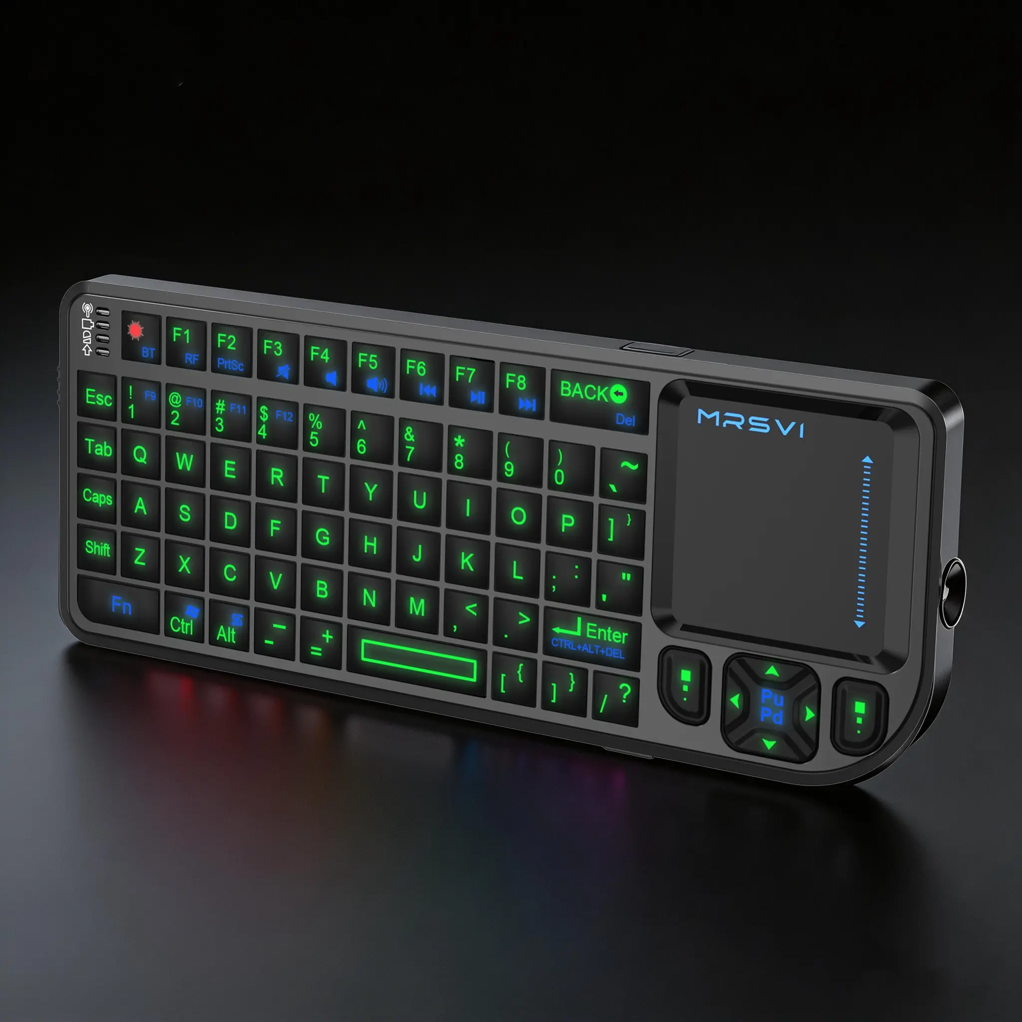Mini BT Keyboard with Touchpad, Rechargeable Wireless Backlit Keyboards, Lighted Keyboard, Rechargeable Backlight Keyboard, Cordless Keyboard, Ideal for PC Tablet TV Smartphone, Perfect for Travel & Daily Use