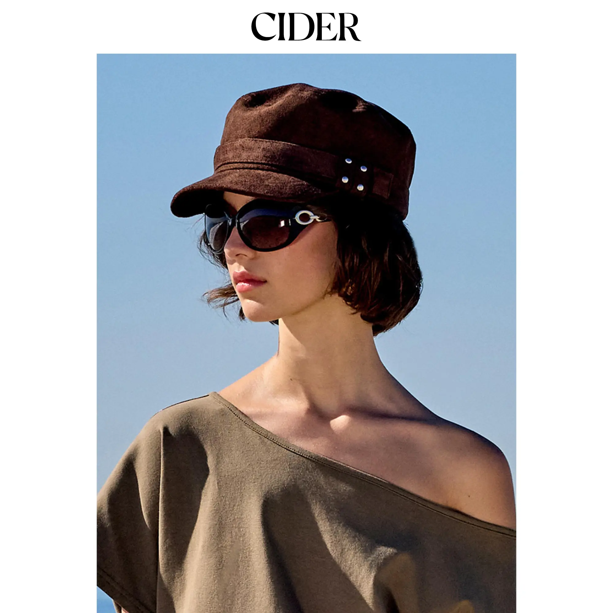 Cider FAUX SUEDE BERET HAT