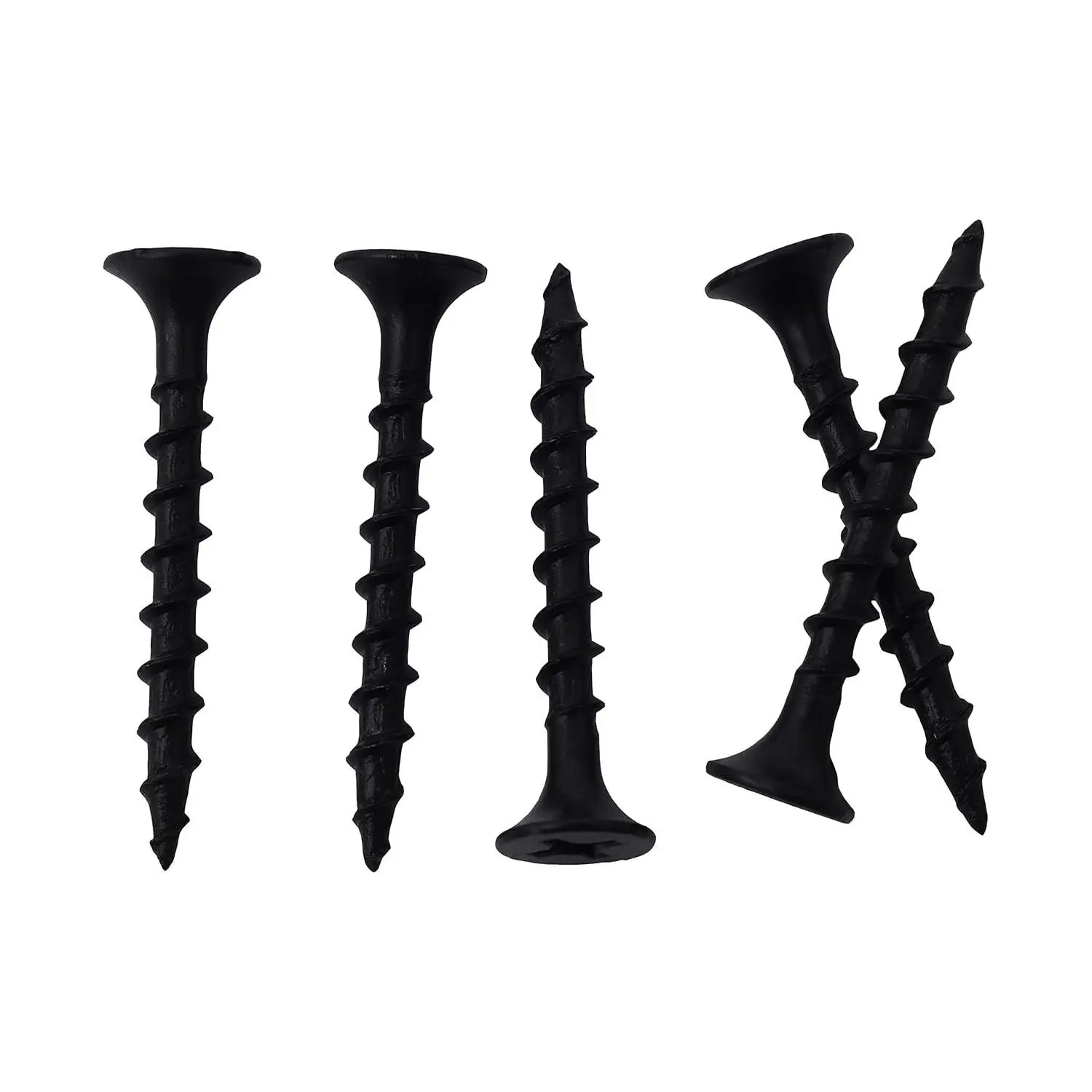 210PCS #6 x 1-1/4" Coarse Thread Black Drywall Screws for Wood & Plasterboard | High Hardness 1022A Steel, Phillips Bugle Head, Rust-Resistant Phosphate CoatingGift