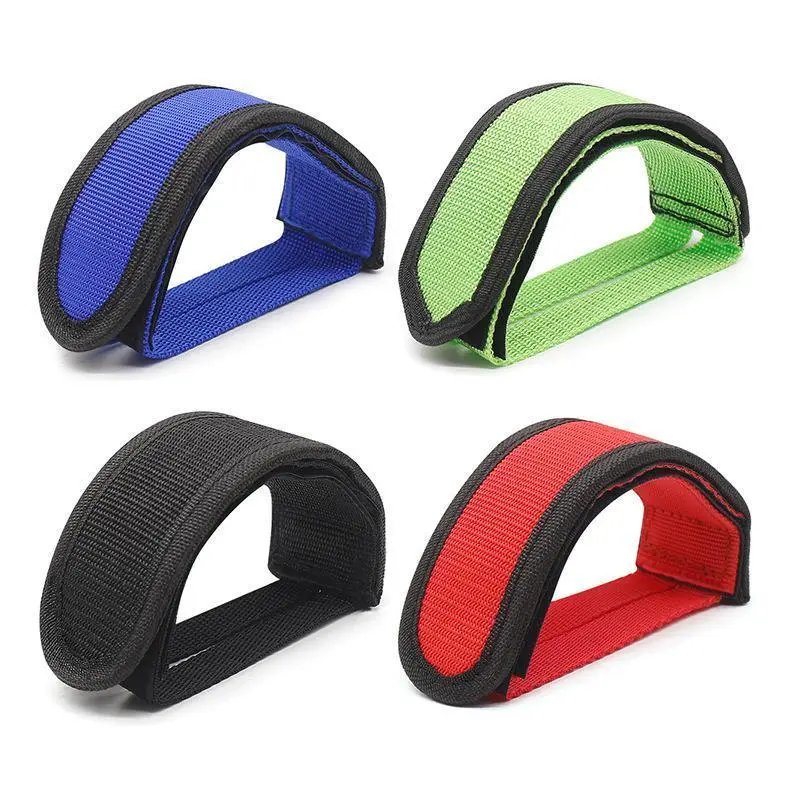 Vibrant Nylon Bike Pedal Straps with Toe Cages, Adjustable & Lightweight Universal Band for Commuting & Road Cycling Gear
