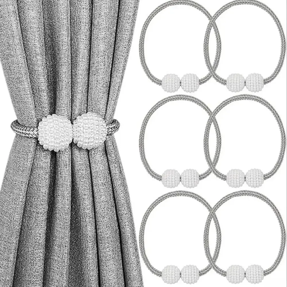 2026 New 6 Pack Magnetic Curtain Tiebacks, No Drill Easy Install Decorative Curtain Holder Clips, Window Curtain Tie Backs for Home Office Interior Decoration Supplies