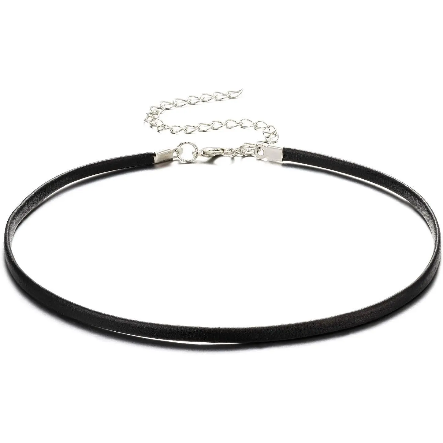 Black Leather Choker Necklace Thin Black Choker Necklaces for Woman Halloween