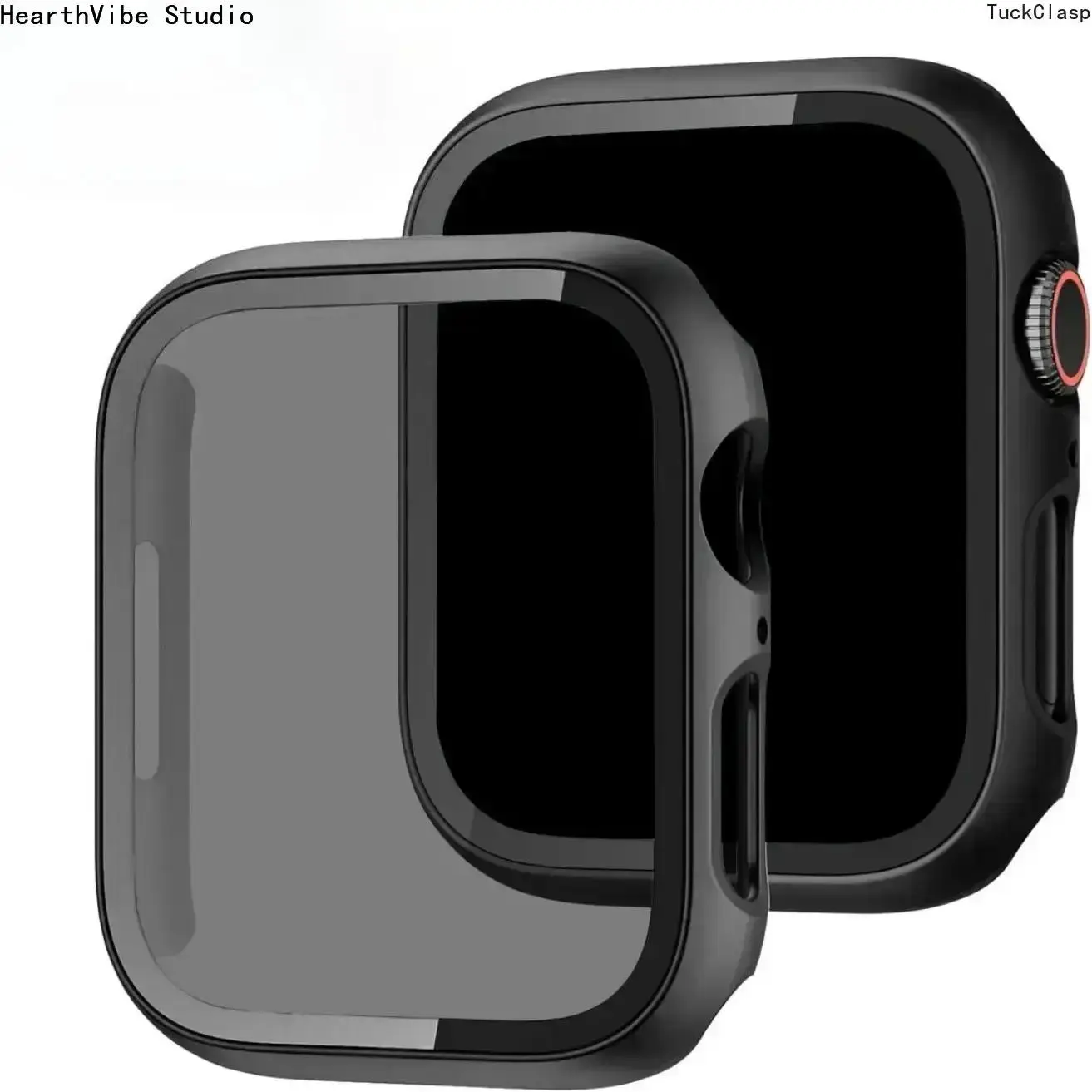 2026 Privacy Screen Protective Case for iWatch with Built-in Tempered Glass, 2-in-1 Anti-Peeping Ultra-Thin Screen Protector & Cover, Compatible with 38–49mm Apple Watch Series & Ultra, Fashionable Protective Accessory for Men & Women