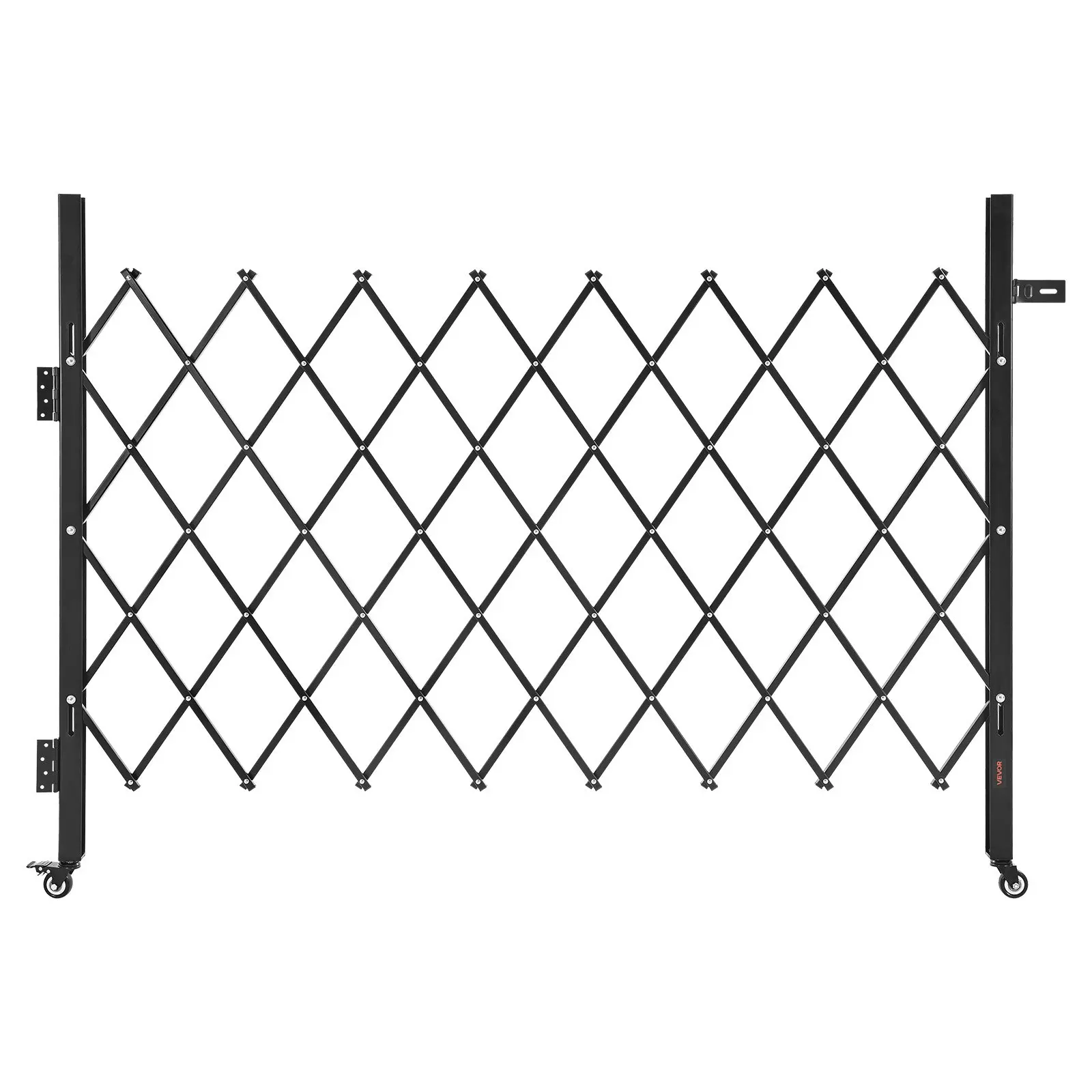 toolupgrade VEVOR Single Folding Steel Frame Security Gate, Lockable X-Tube Scissor Gate with 360-Swivel Casters, 66.93" Wide Retractable Outdoor Barricade, for Entry Security, Garage (66.93x51.57in WxH)