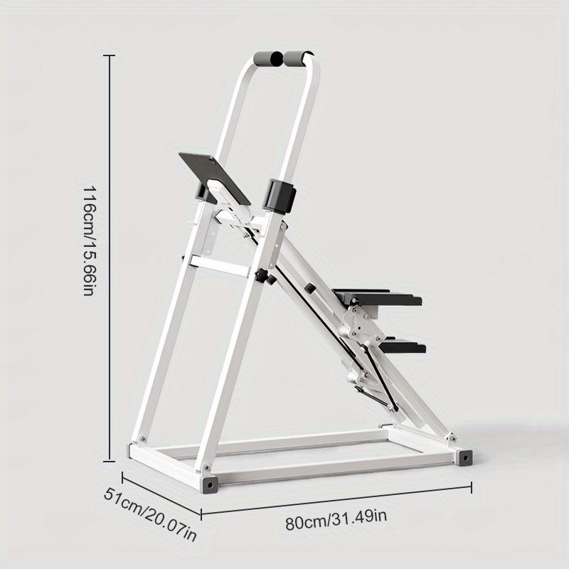 Compact Folding Vertical Climbing Stepper, Full Body Sliding Trainer with Adjustable Stride Range, Handles and Pedals, Easy Installation - White