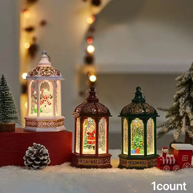 Christmas Snowflake LED Light, Water-Infused Hexagon Lighted Lantern, Festive Holiday Gift, Decorative Christmas Ornament, Perfect for Home Decoration