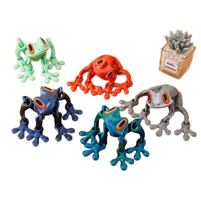 3D magnetic frog sticker joint movable ornament luminous dragon home car bag