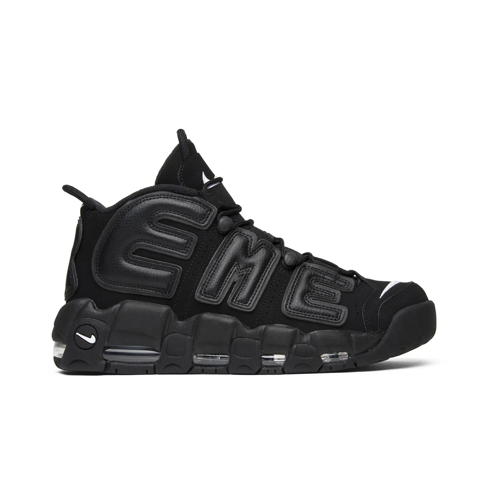 Supreme x Nike Air More Uptempo 'Black' (Unisex) Black/Black-White retro basketball shoes 902290 001