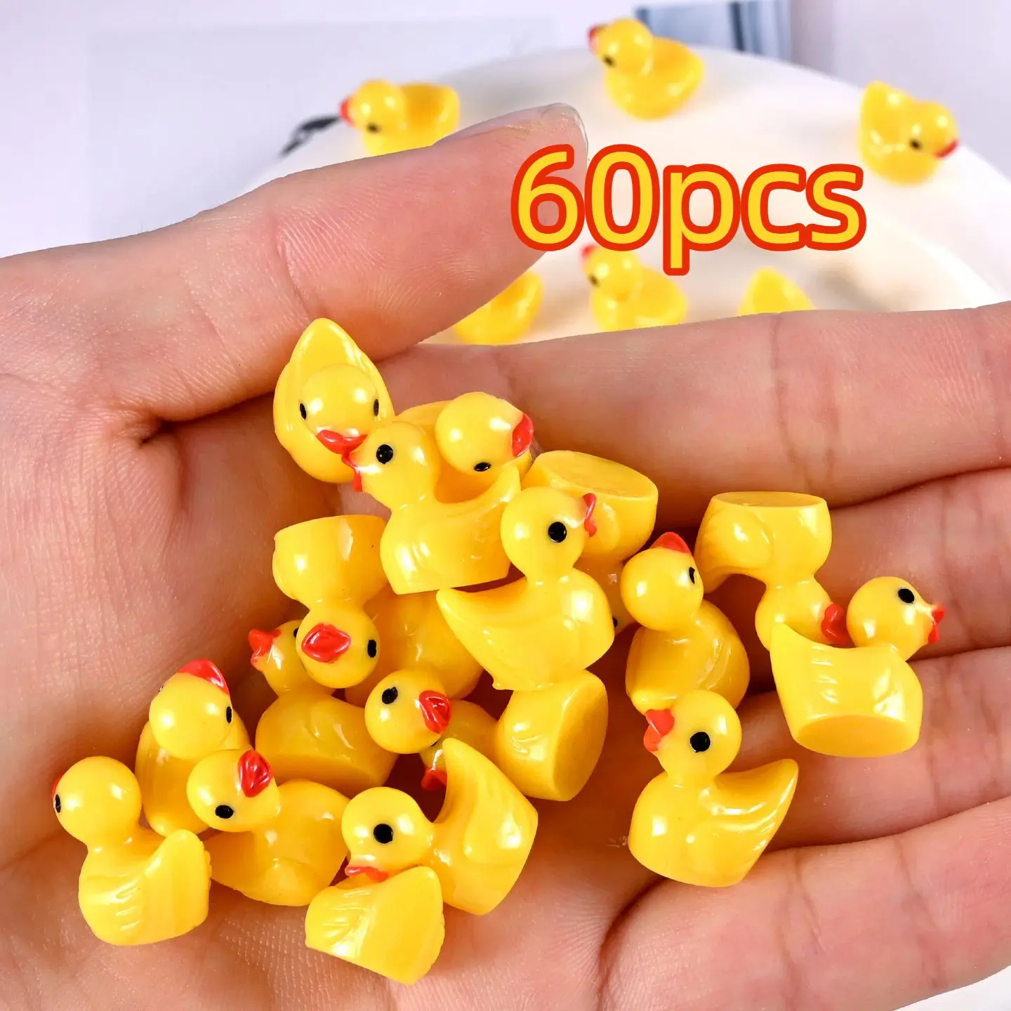60pcs Resin Ducks, Durable Plastic Safe Duck Toys for Kids, Bright Colors, Perfect for Outdoor Activities and Parties