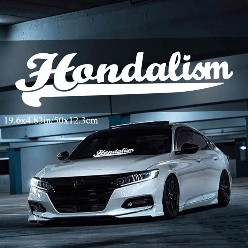 Hondalism Text Reflective Car Stickers, Suitable for Windshield and Car Body