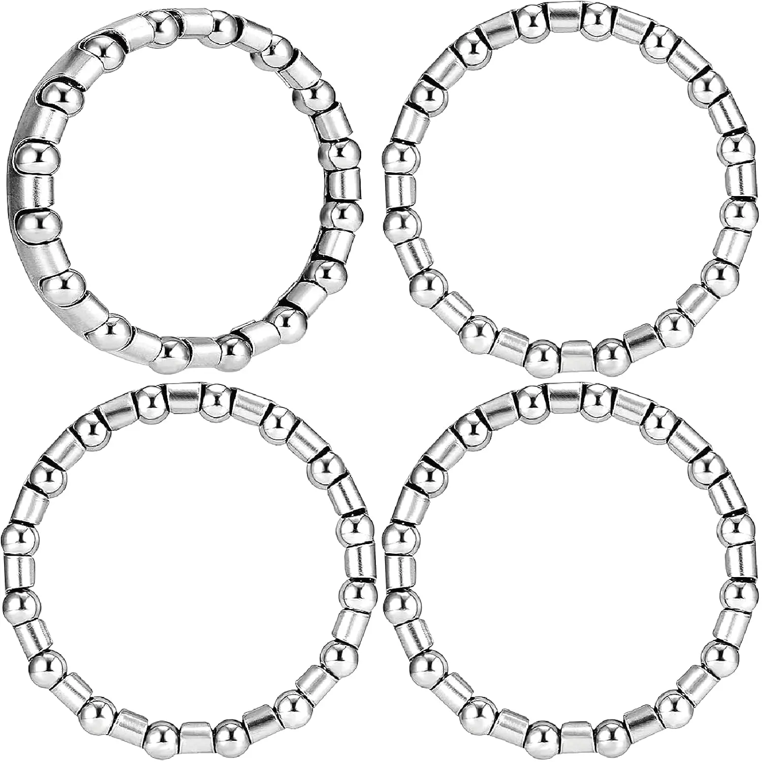 5/32" x 16-Balls  Headset Crank Bearings-4PCS Stainless Steel Axle Wheel Ball Frame Bearings,  Ball Bearings Retainer for Mountain//Low Speed Bikes