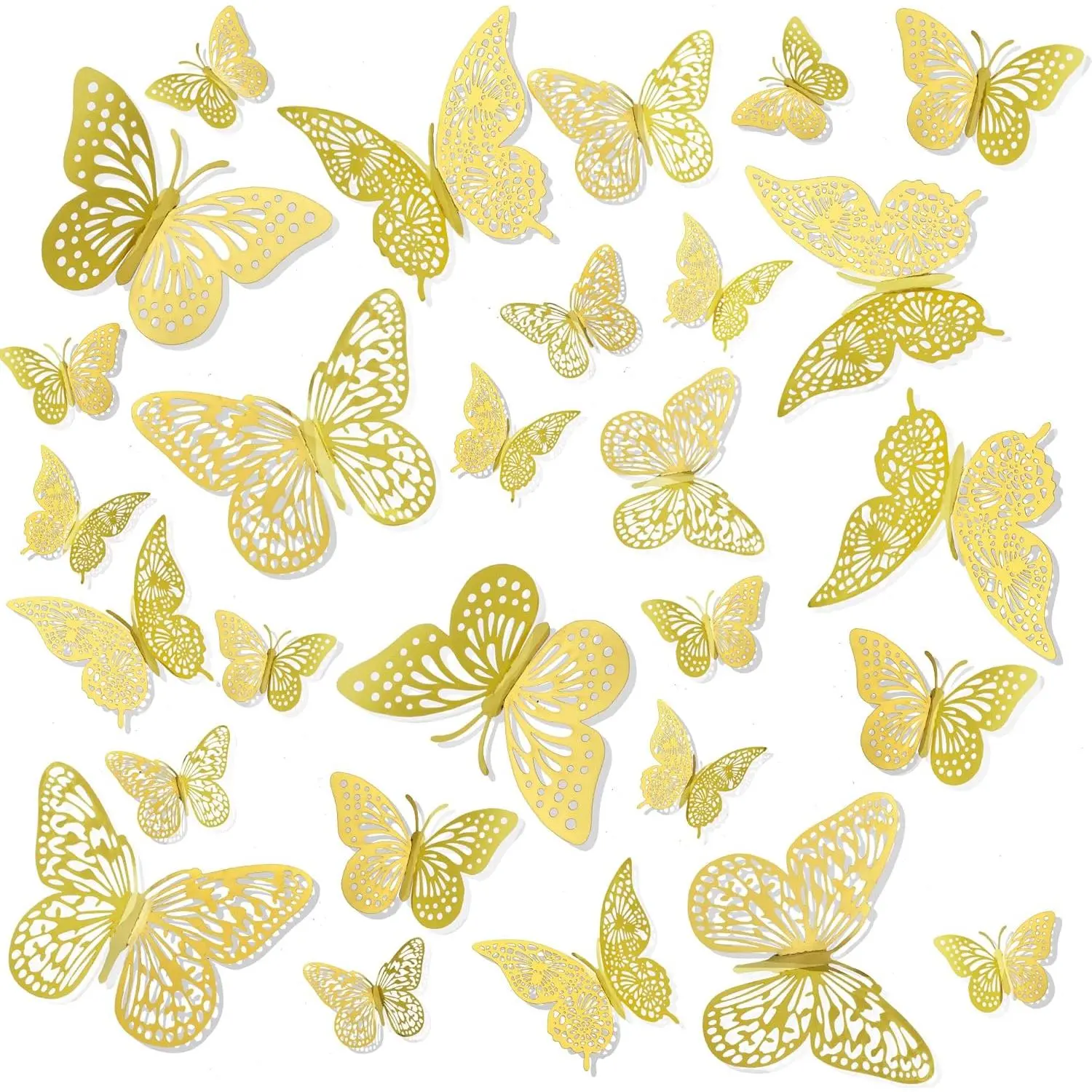 Butterfly Decorations,   Butterflies Wall Decor Cake Birthday Decorations, 24 count 3 Styles & Sizes Butterfly Room Wall Decor