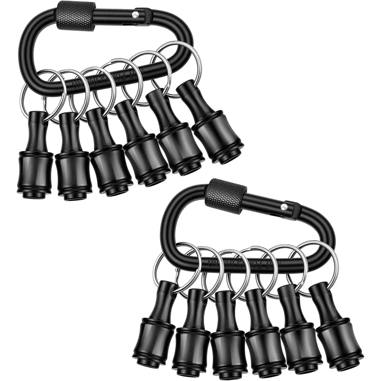 Bit Holder  2-Pack (6 Per Set), 1/4" Hex Shank Quick Release Drill &  Bit Holders,  Alloy Extension with Secure Ball Lock, for  & Hand Drivers, Black