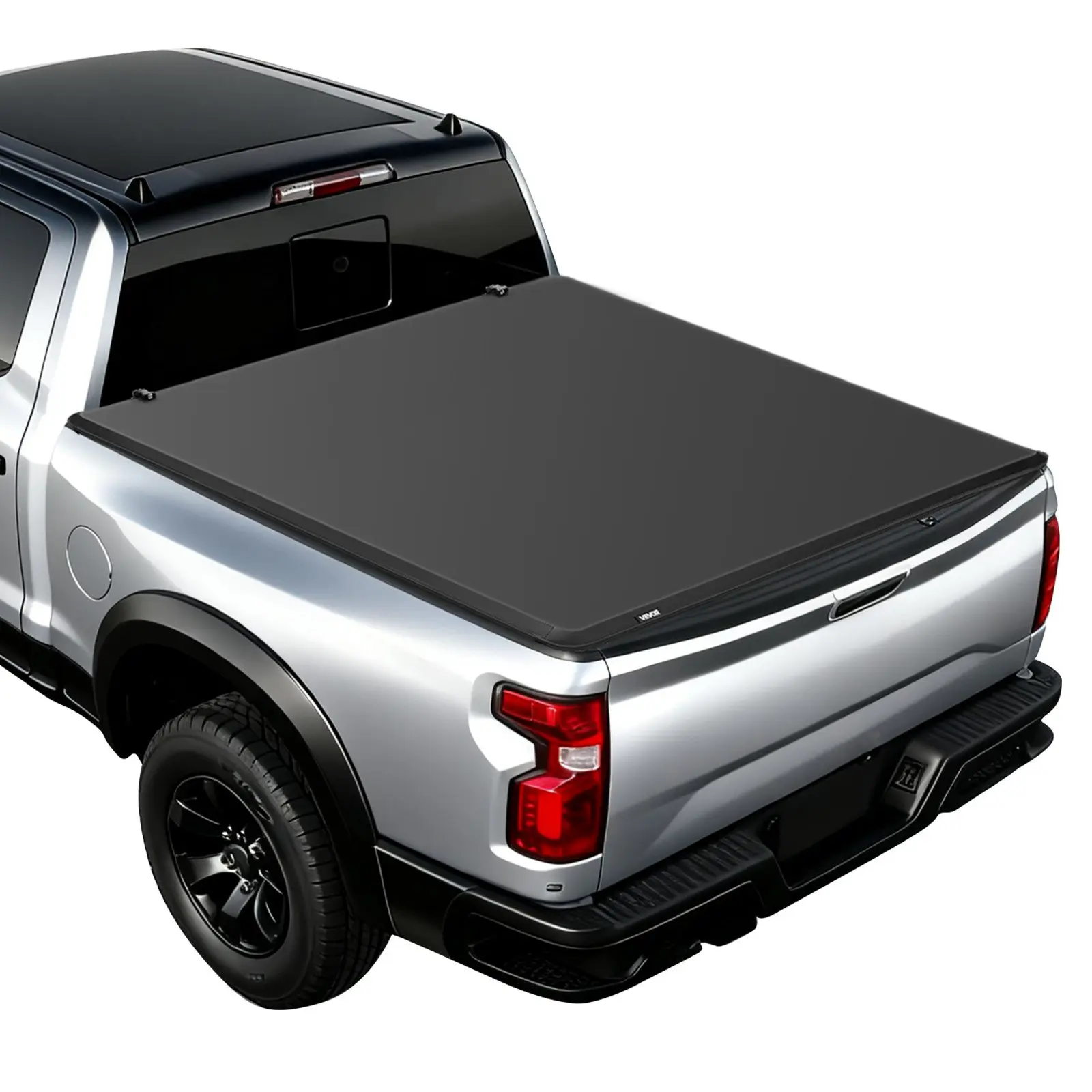 Soft Quad-Fold Truck Bed Tonneau Cover, Compatible with 2019-2026 Dodge Ram 1500 (Incl. Classic New) 6.4 ft (76 in) Bed Without Rambox, Split Tailgate, Waterproof Folding Truck Tonneau Cover