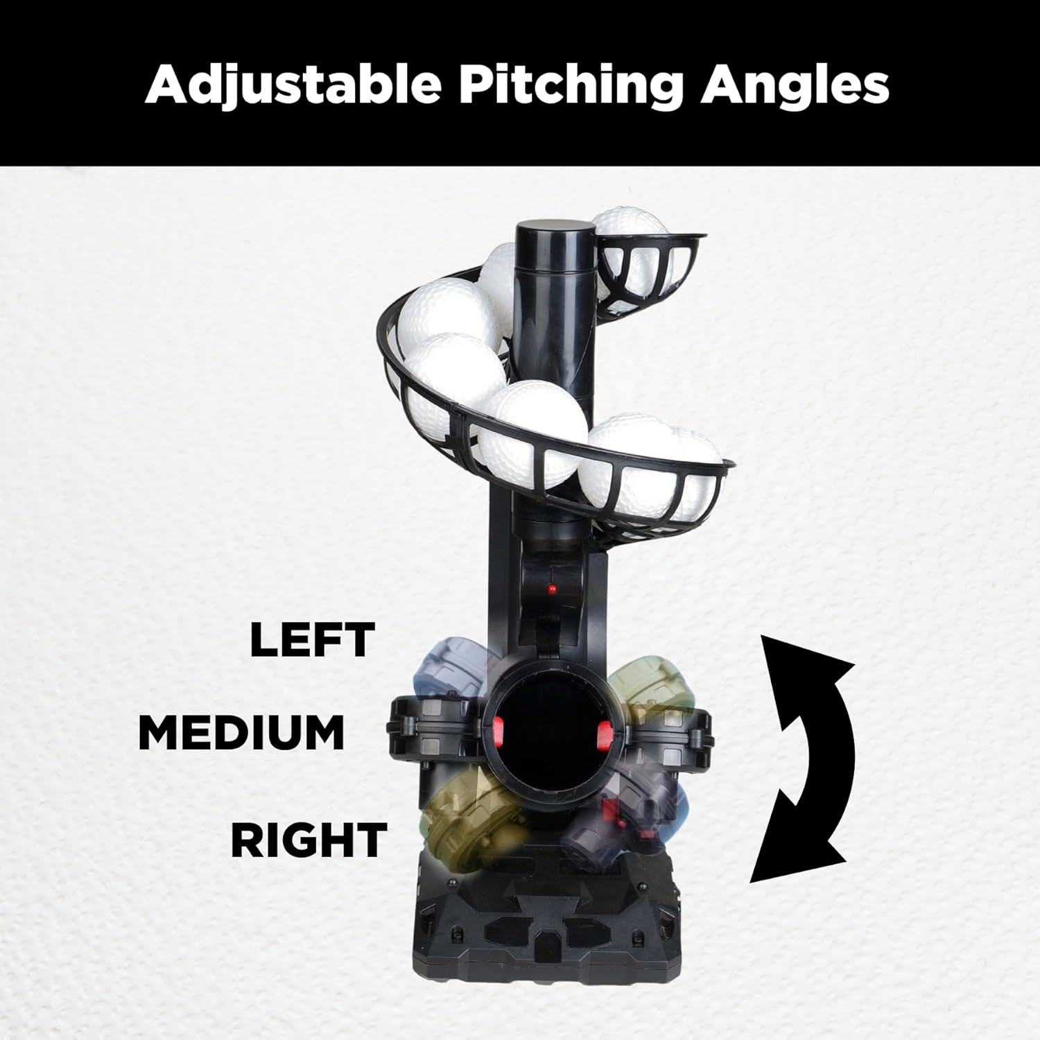 Baseball Pitching Machine, 4 Adjustable Angles, 3 Pitch Angles, Power / ,for Beginners