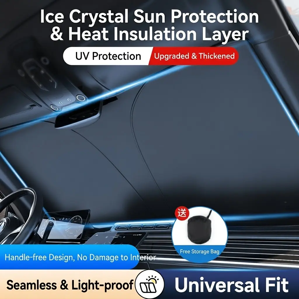 Car Front Windshield Sunshade, UV Protection Car Sun Umbrella, Hand-Free Damage-Free Decor, Enhanced Thickened Model, Seamless Shade, Sun Cover For Car Windshield