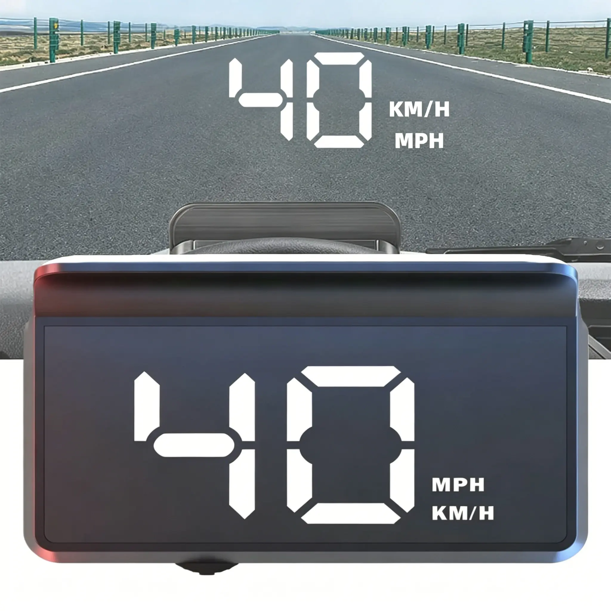 Car GPS Digital Display HUD, Large Digital Speed Display with MPH/KM/H Switching, Compact Dashboard Display for Cars, SUVs and Pickup Trucks