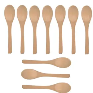 Mini Bamboo/wooden Spoons, 10/20 Pack, 3.54x0.79 Inches, Sweet Treat Spoon, Tea Spoon, Coffee Spoon, Ice Cream Spoon, Seasoning Spoon, Round Handle Design