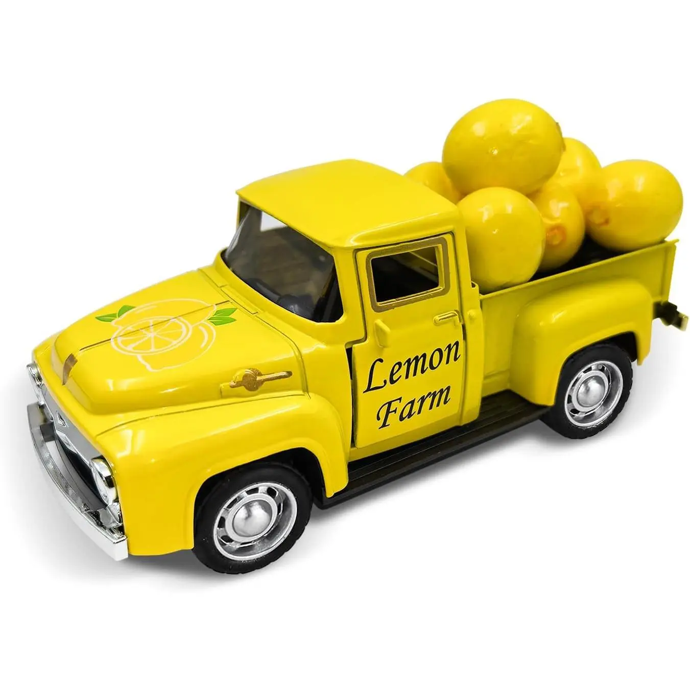 Lemon Truck Decor with Mini Fake Lemons Lemon Decorations, Yellow |   Farmhouse Tabletop Centerpiece Summer Tiered Tray Decor Lemonade Stand Decorations for Home Kitchen Amalfi Coast Party Favor