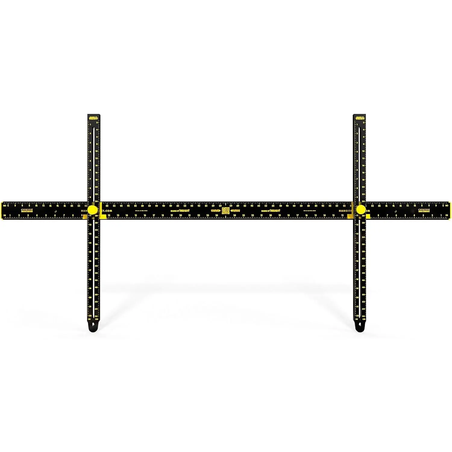 Hang It Pro Metal Picture Frame Wall Tool with Ruler + Level, 48 in Black Tool for Hanging Frames/Mirrors on Studs/Wood
