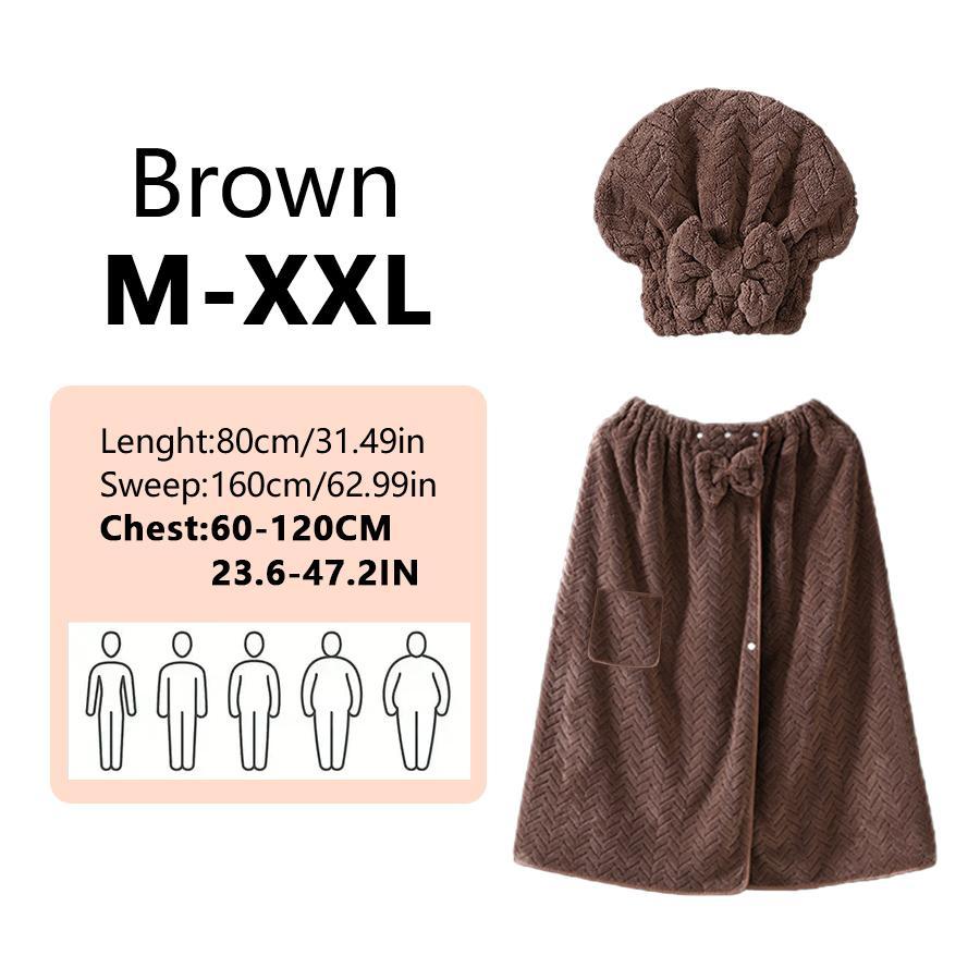 Plus Size Bath Skirt & Shower Cap Matching Set, 2 Counts/set Adjustable Fit Bath Skirt & Shower Cap, Thickened Cute Bath Skirt, Ideal for Home Use, Travel, Sauna, and Spa, Womenswear