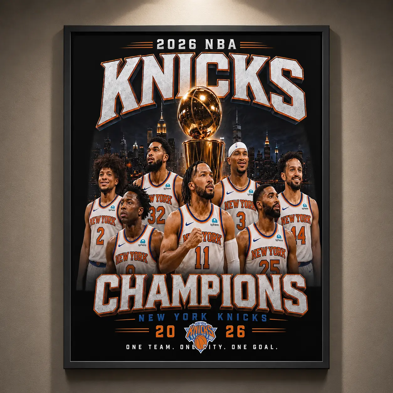 New York Knicks 2026 NBA Champions Poster, Basketball Wall Art Print, Championship Theme Decor, Sports Canvas Artwork, Fan Room Decoration, Basketball Gift for Fans, Home Office Bedroom Wall Decor