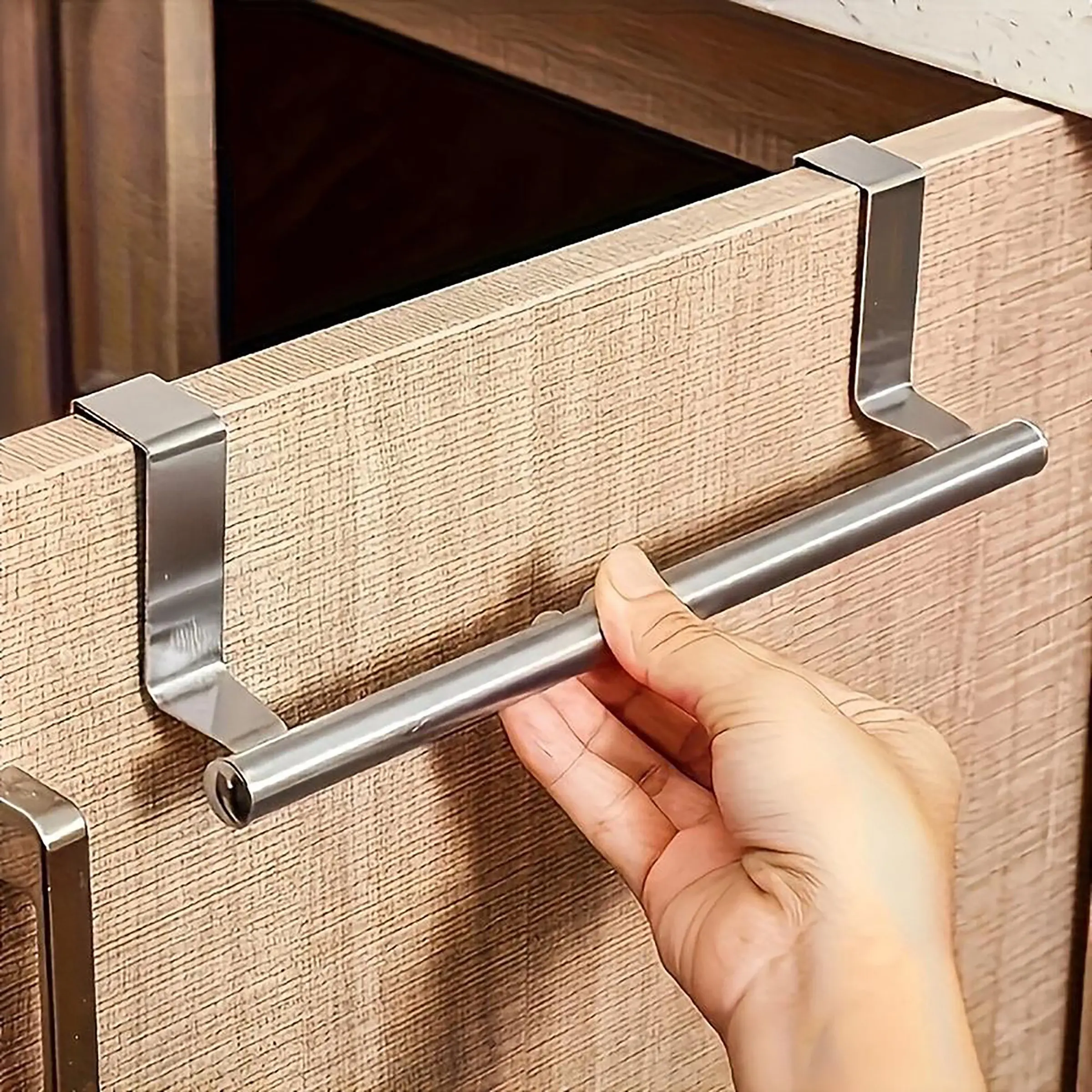 2-Pack Elegant Stainless Steel Towel Rack, Wall-Mounted No-Drill Design, Space-Saving Bathroom & Kitchen Organizer, Perfect for Holidays