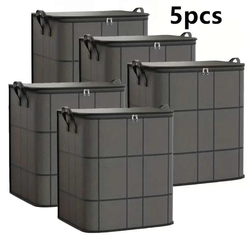 [Large Moving Storage Bag] 5pcs Large Windowpane Vertical Moving Storage Bag. Three Sizes Are Available, Large Capacity. Thickened Fabric, Strong And Wear-Resistant. Suitable for Different Moving And Storage Needs, Suitable for Moving, Under-Bed Storage