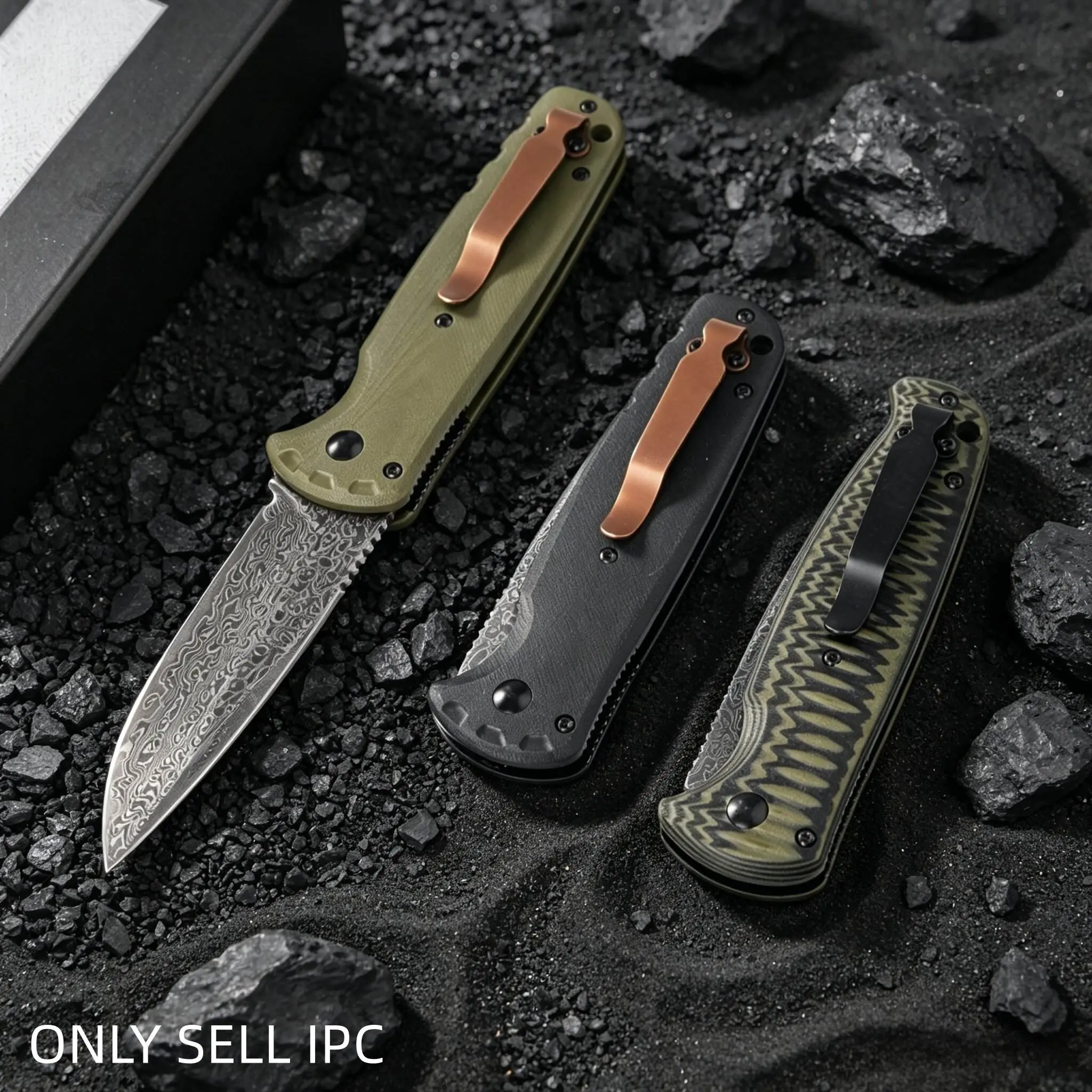 Damascus Steel Blade, Multi-Functional Folding Knife, Durable Pocket Knife, Fruit Knife, Kitchen Utility, Camping Fishing Travel Gift