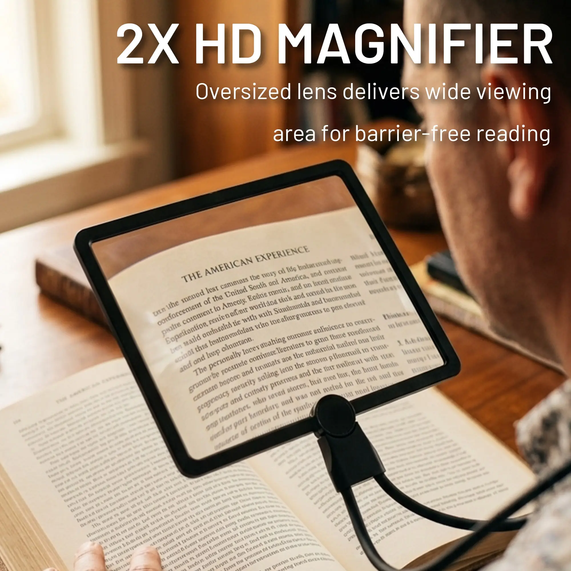 Hands Free Magnifying Glass 1.8X Magnification | Neck Hanging Reading Magnifier with Flexible Gooseneck Stand for Books, Phones, Crafts & Small Details MAGNIDOG