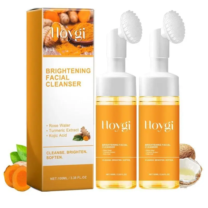 2 Hoygi Turmeric Cleansers Deep cleansing, facial skin, acne scar care, Skin Repair, and moisturizing, Hydrating