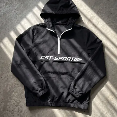 Men's Half-Zip Hoodie for Spring and Fall, Half Zip Design, 100% Nylon, Lightweight and Breathable, Unique Letter Print, Perfect for Daily Wear, Gift for Boyfriend